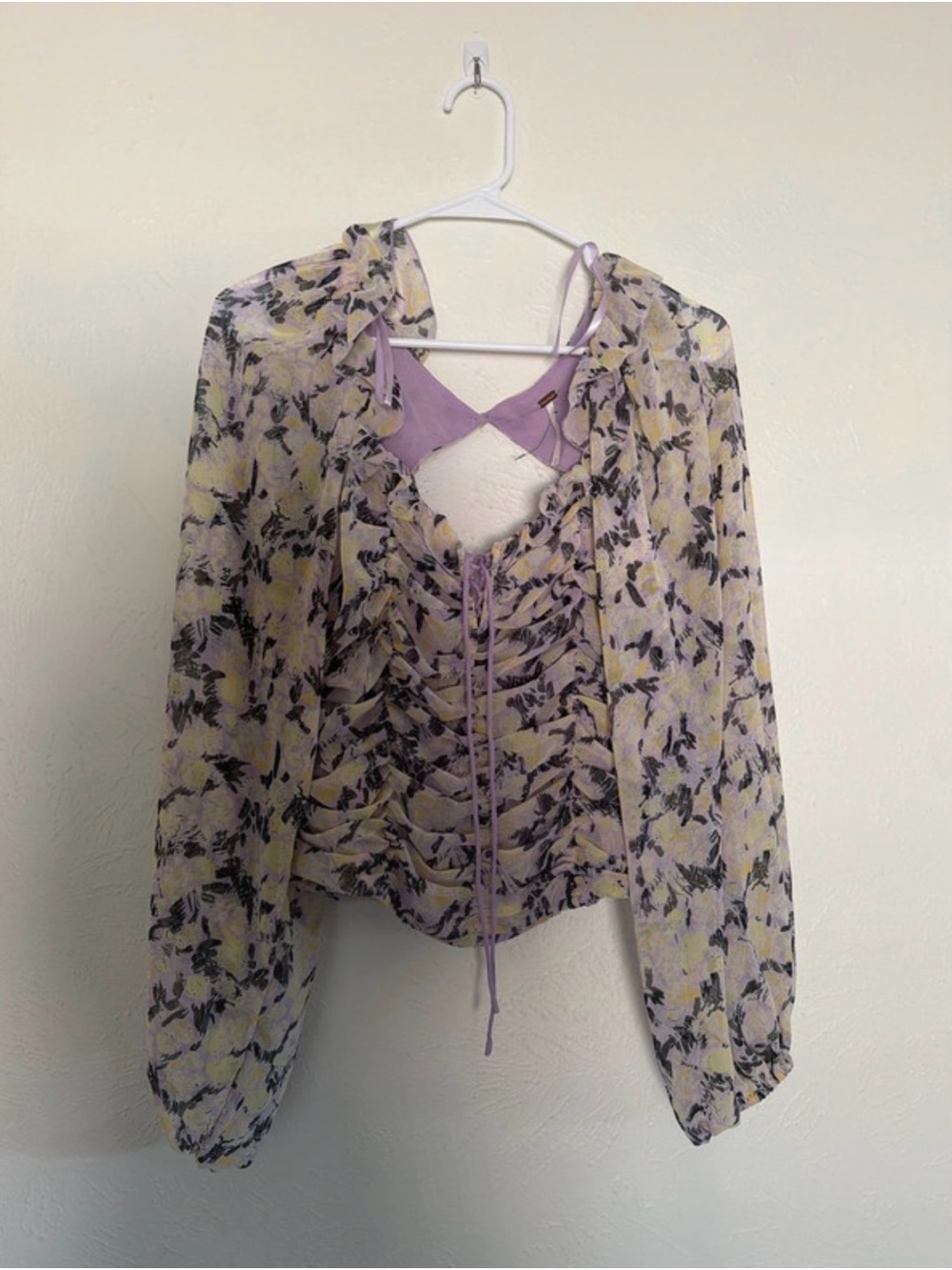 FREE PEOPLE Mabel Printed Womens Blouse Medium - Picture 3 of 6